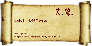 Kehl Márta névjegykártya